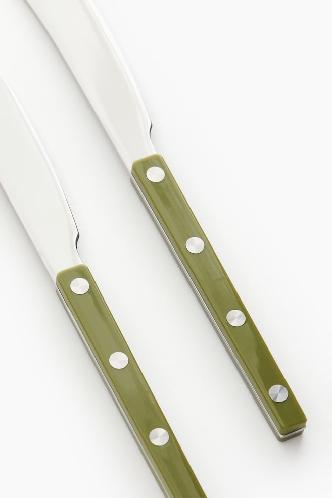 Pack de 2 cuchillos para untar en acero inoxidable-Verde - 2