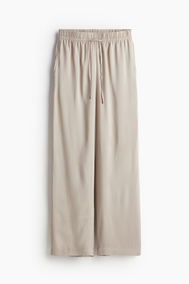 Wide pull-on trousers - Light beige/Dark khaki green/Black/Olive green/Dark beige/Leopard print/Dark brown/Red/Paisley pattern/Brown - 1