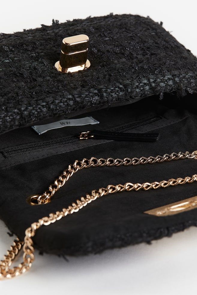Small shoulder bag - Black/Black/Dogtooth-patterned - 3