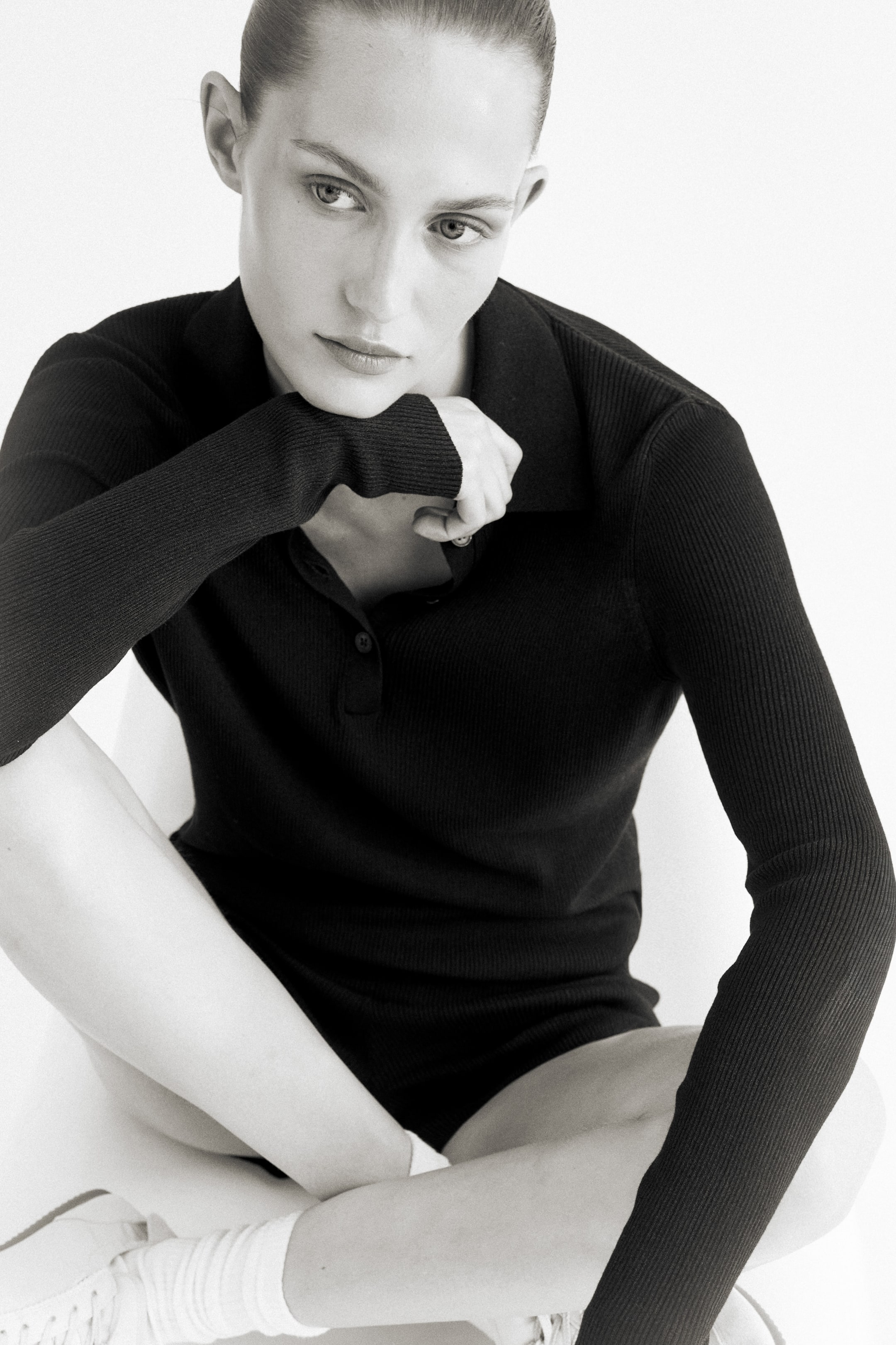 Женские рубашки H&M Rib-Knit Polo Shirt — фото 7