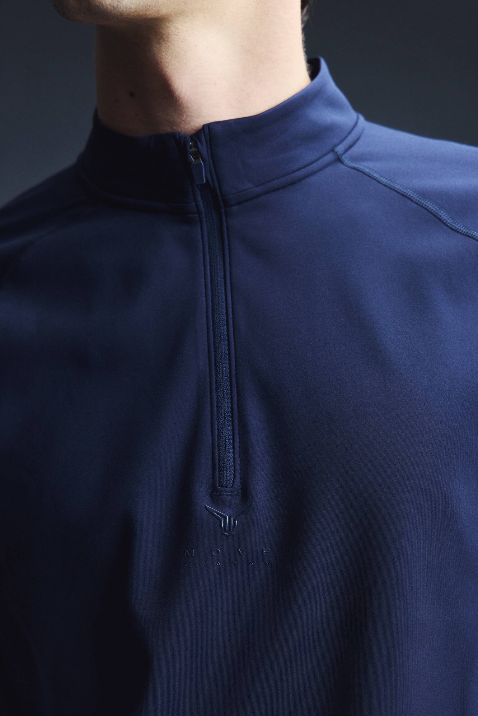 Топла спортна блуза с ThermoMove™ с горен цип - Тъмен морскосин/Move Zlatan/Черен/Move Zlatan - 7