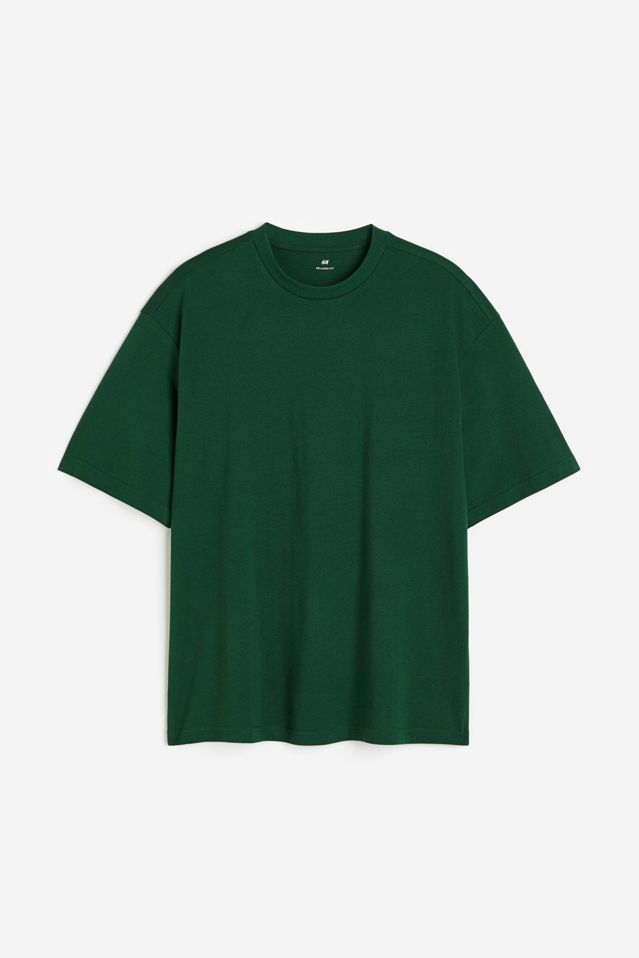 Xem ảnh lớn hơn: Áo thun Loose Fit - Màu xanh lá đậm - Men | H&M VN 1