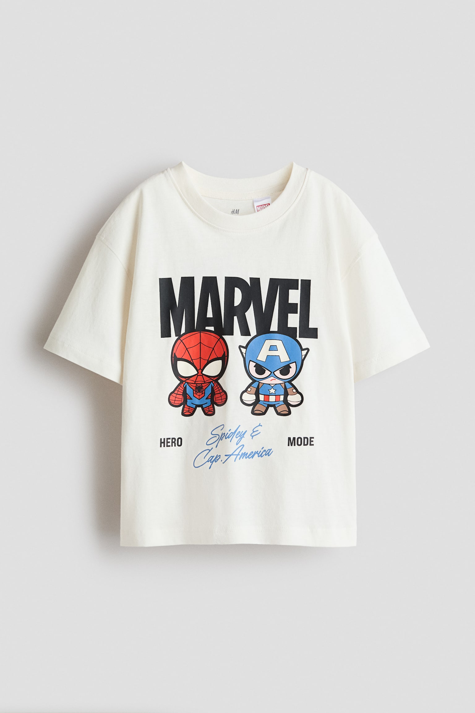 Printed cotton T-shirt - Cream/Marvel Comics/Dusty turquoise/Hot Wheels/Green/Snoopy