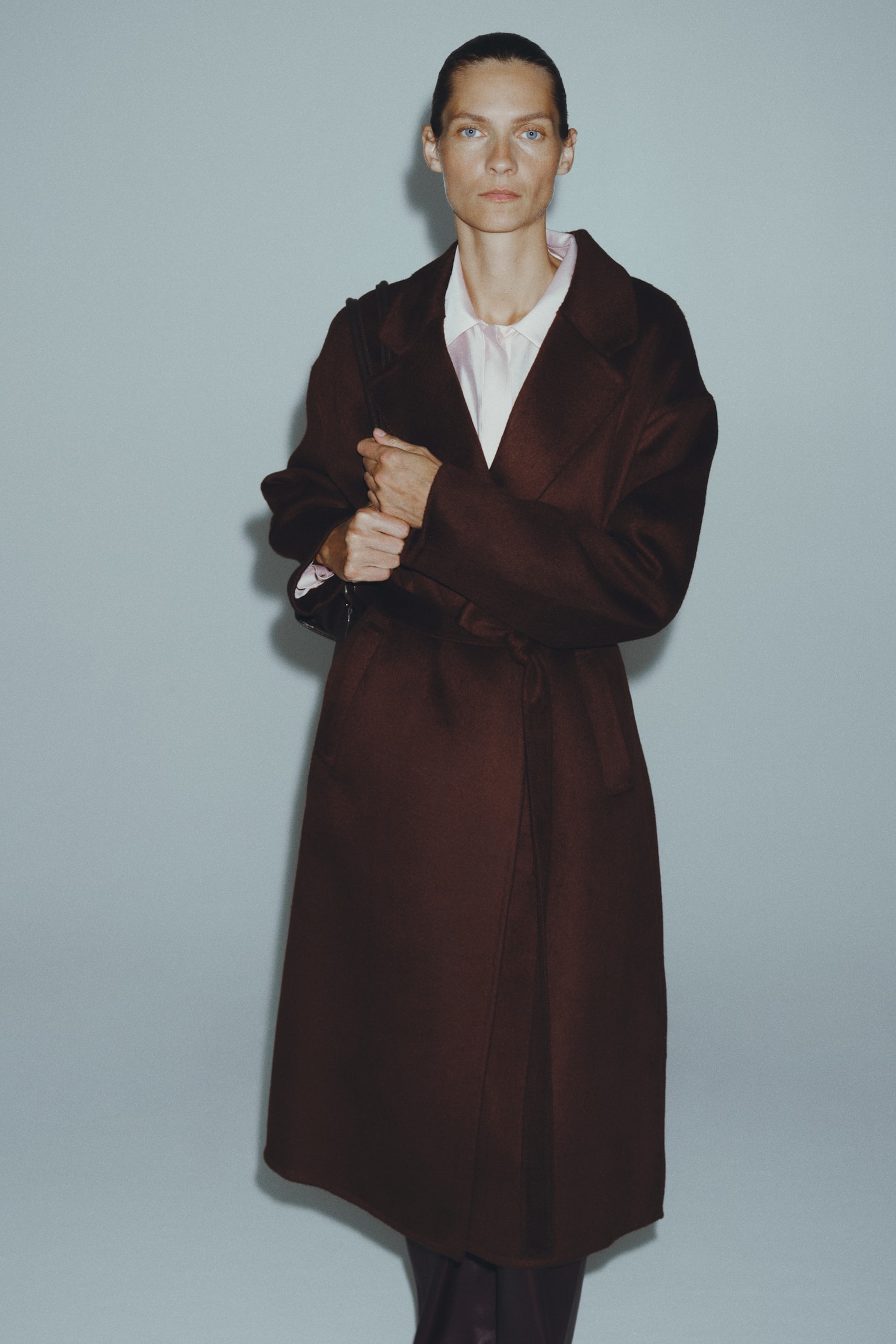 Женское пальто H&M Handmade Wool-Blend, цвет: Тёмный коричневый — фото 3