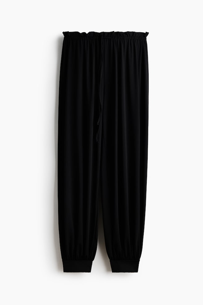 Jersey Balloon Pants - Black/Plum purple - 1