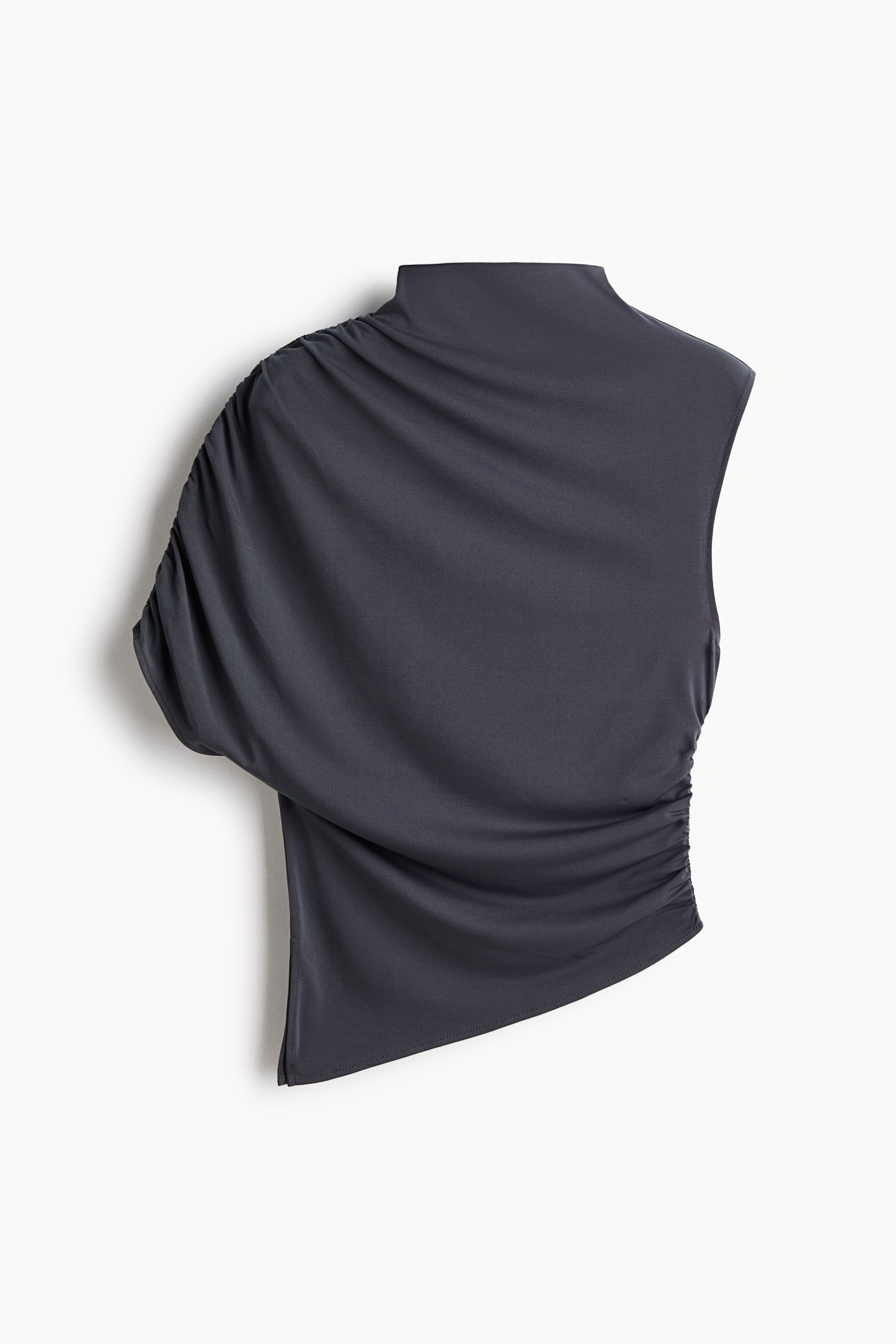 One-Sleeve Mock Turtleneck Top