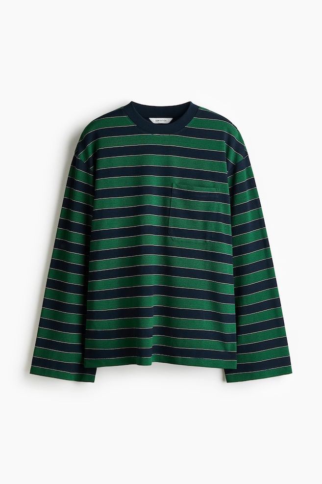 Pocket-detail top - Navy blue/Striped/Burgundy/Striped - 1