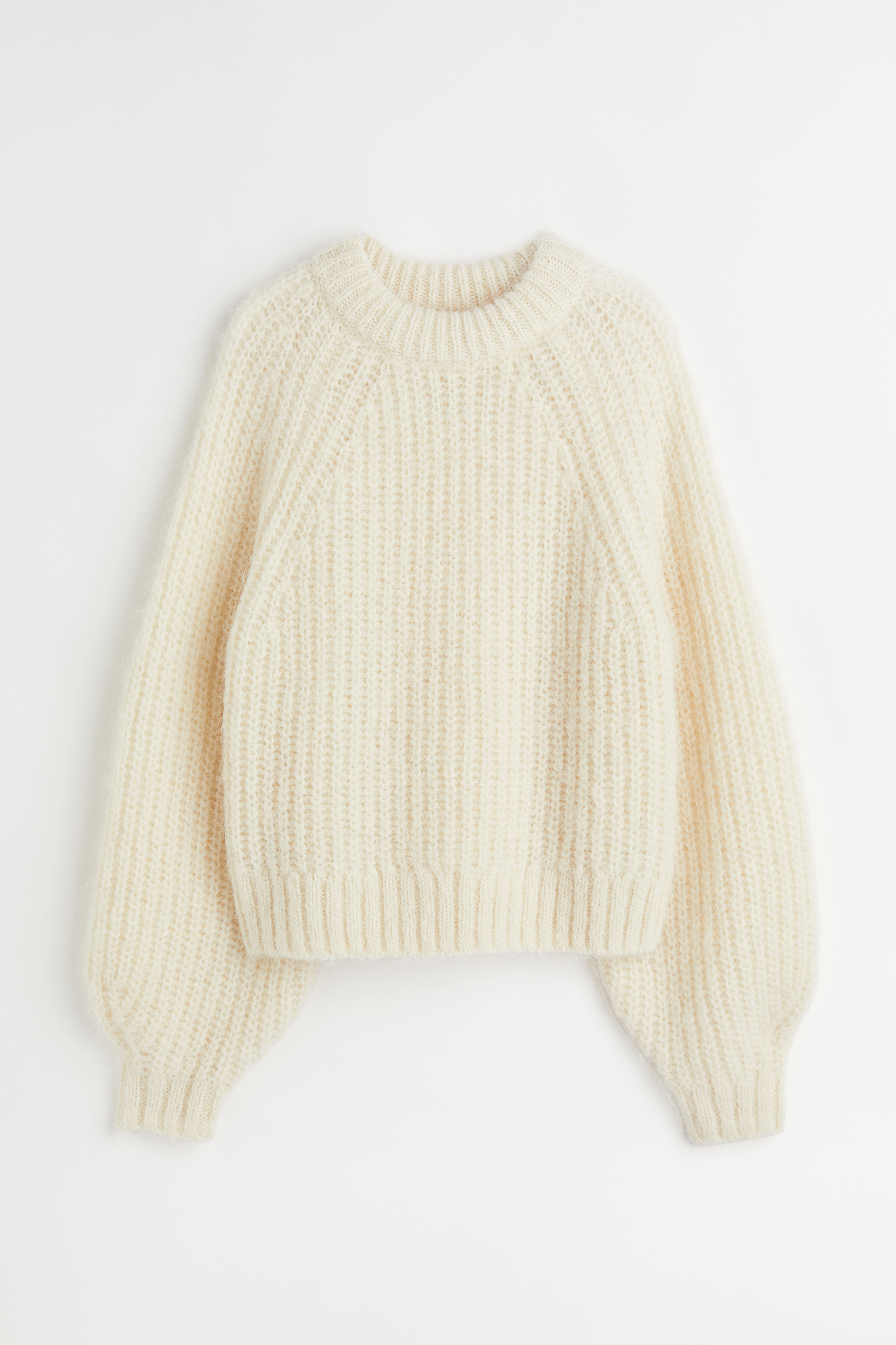 Cream woolen sweater, Hand knitted 100 newest % soft wool jumper T810M