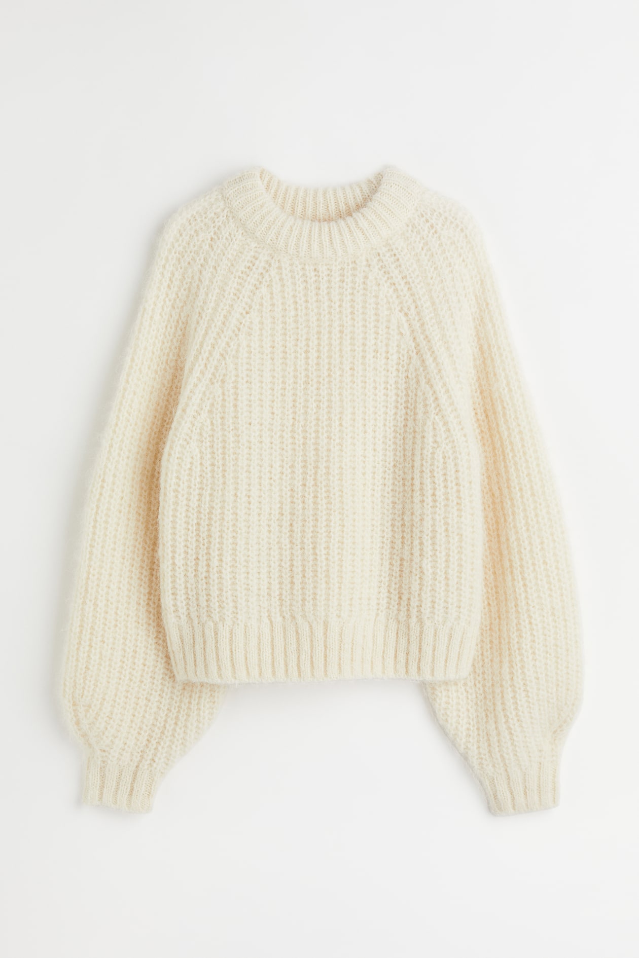 Wool jumper - Round neck - Long sleeve - Cream - Ladies | H&M GB