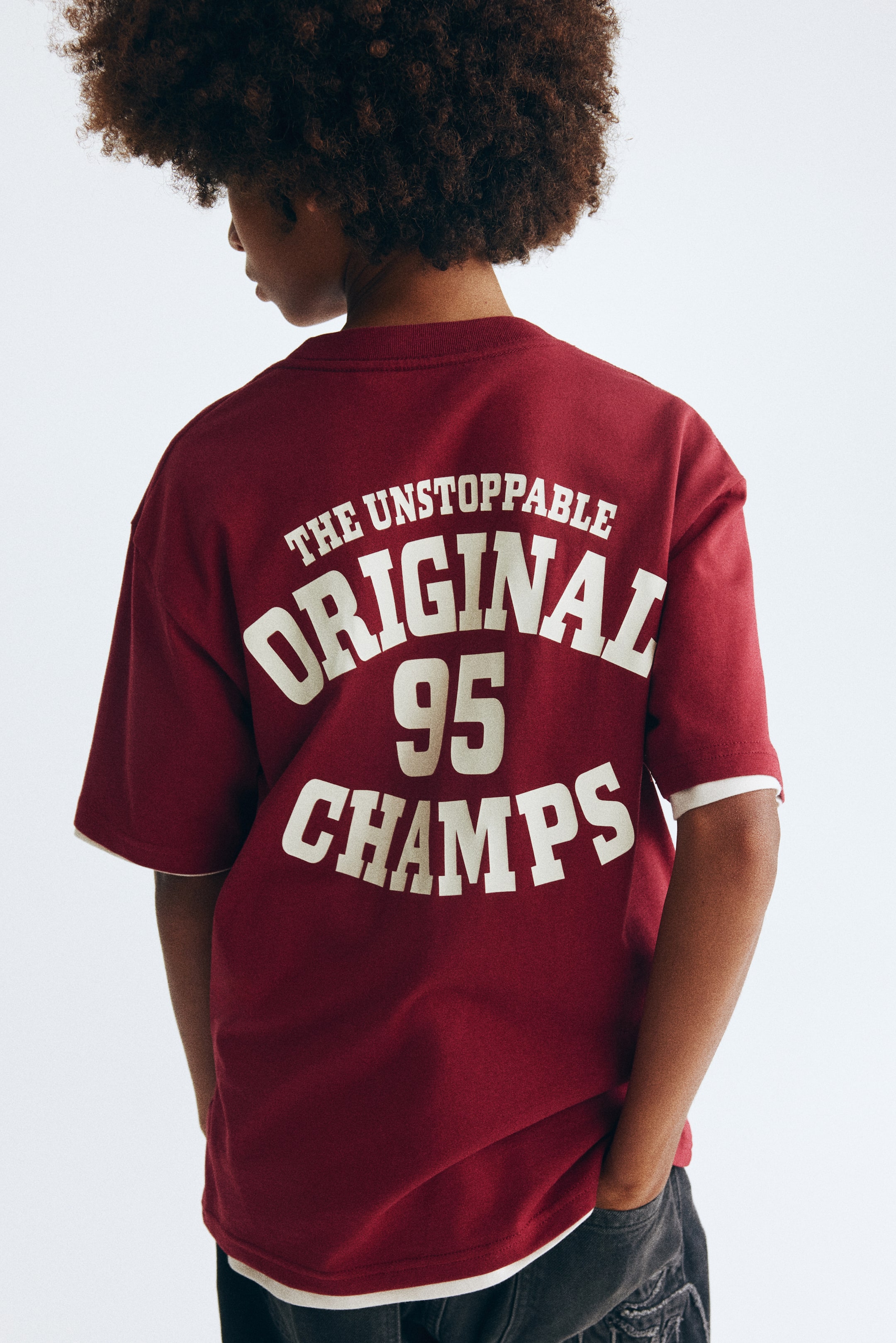 View larger image: Loose-Fit Printed T-Shirt - Dark red/95 - Kids | H&M CA 1