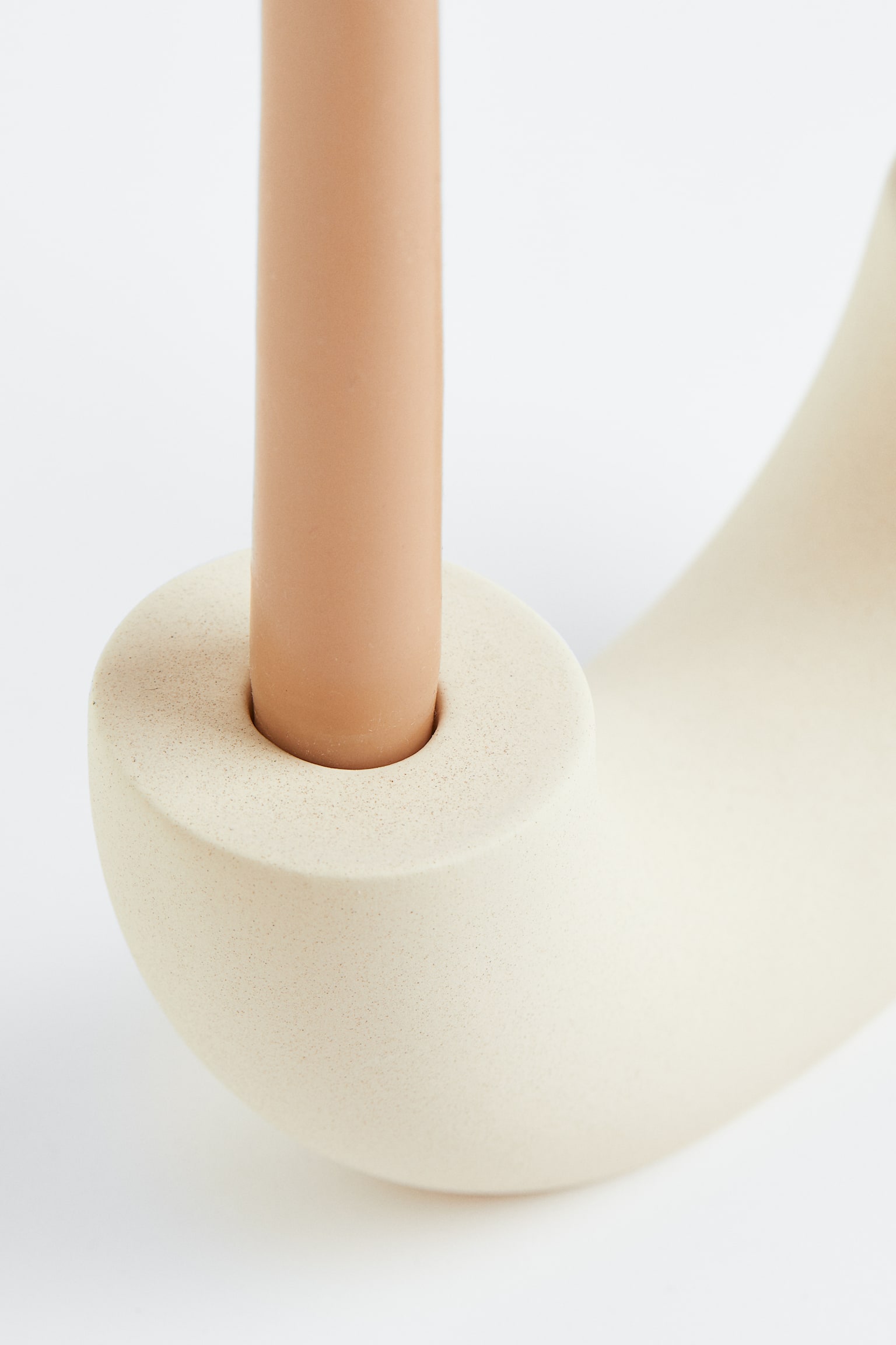 Ceramic candlestick - Light beige - 3