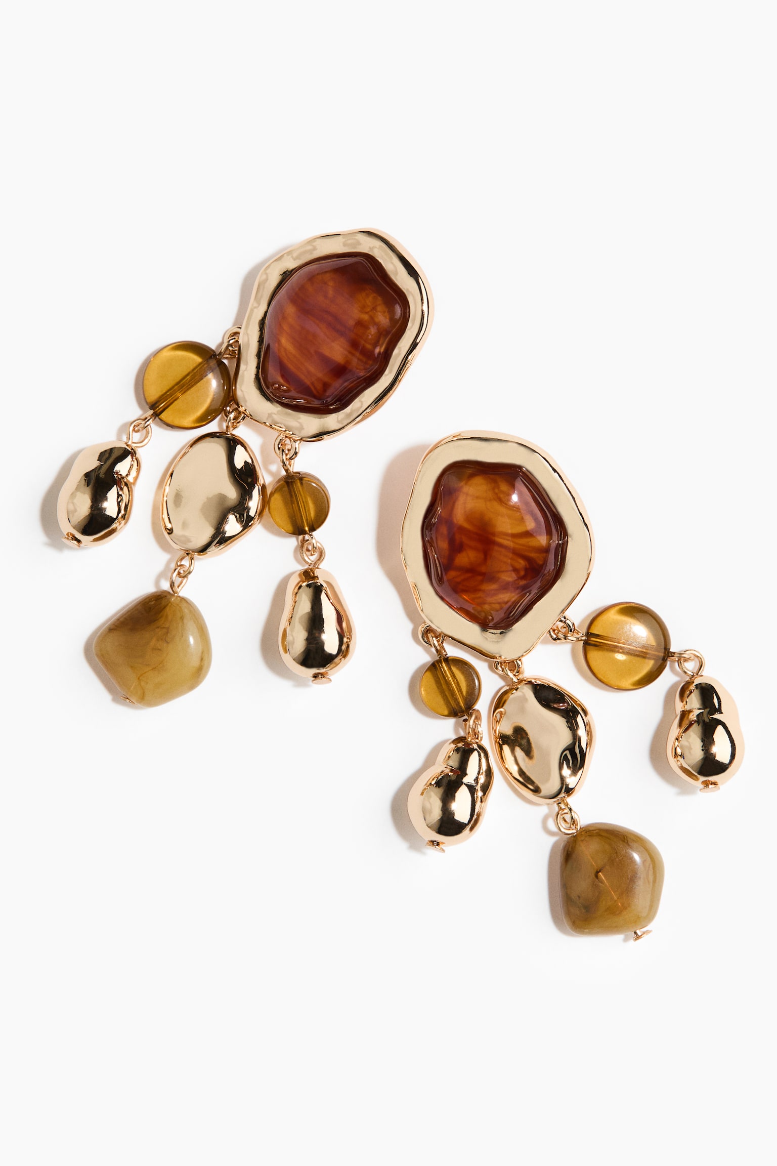 Женские серьги H&M Dangle, цвет: Золотой / Коричневый — фото 3