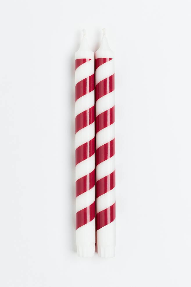 2-pack candy cane candles - Red/White/White/Gold-coloured/Turquoise/Dark red/Grey/Green - 1