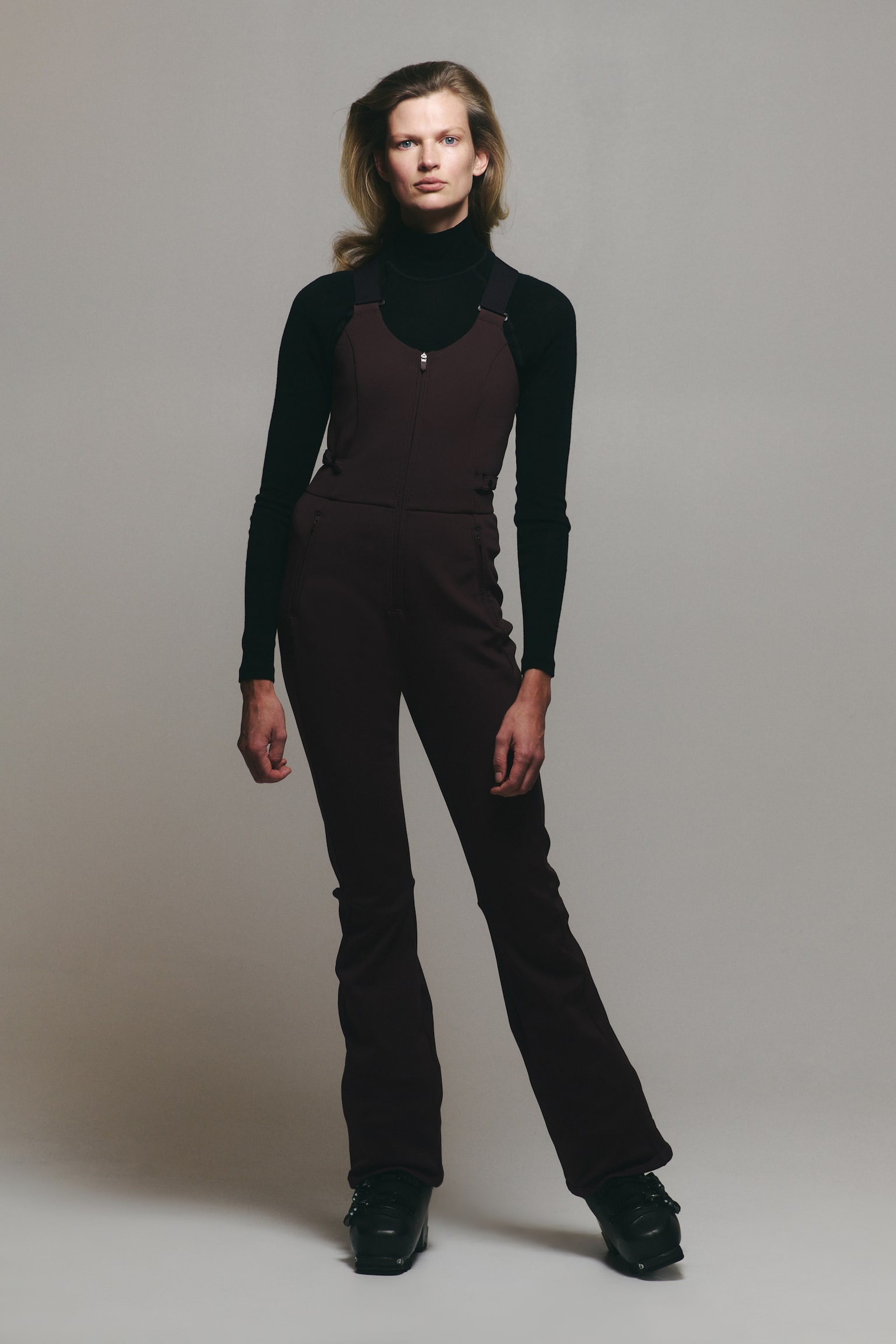 Женские брюки H&M Move Brushed-Inside Ski Bib, цвет: Тёмно-коричневый коричневый — фото 4