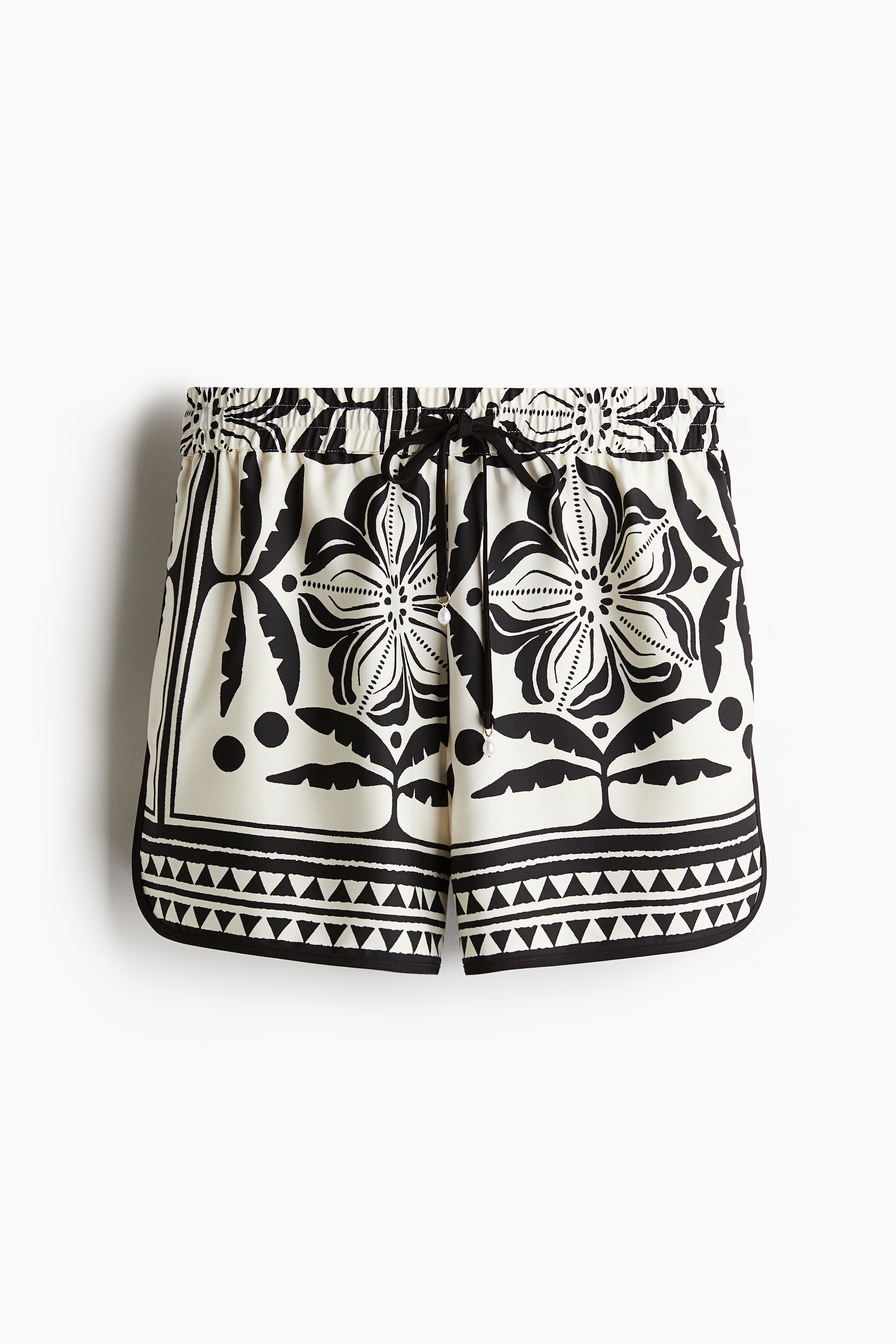 Drawstring twill shorts