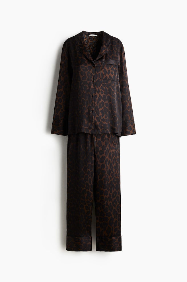 MAMA Before & After Satin pyjamas - Black/Leopard print/Light blue/Striped - 1