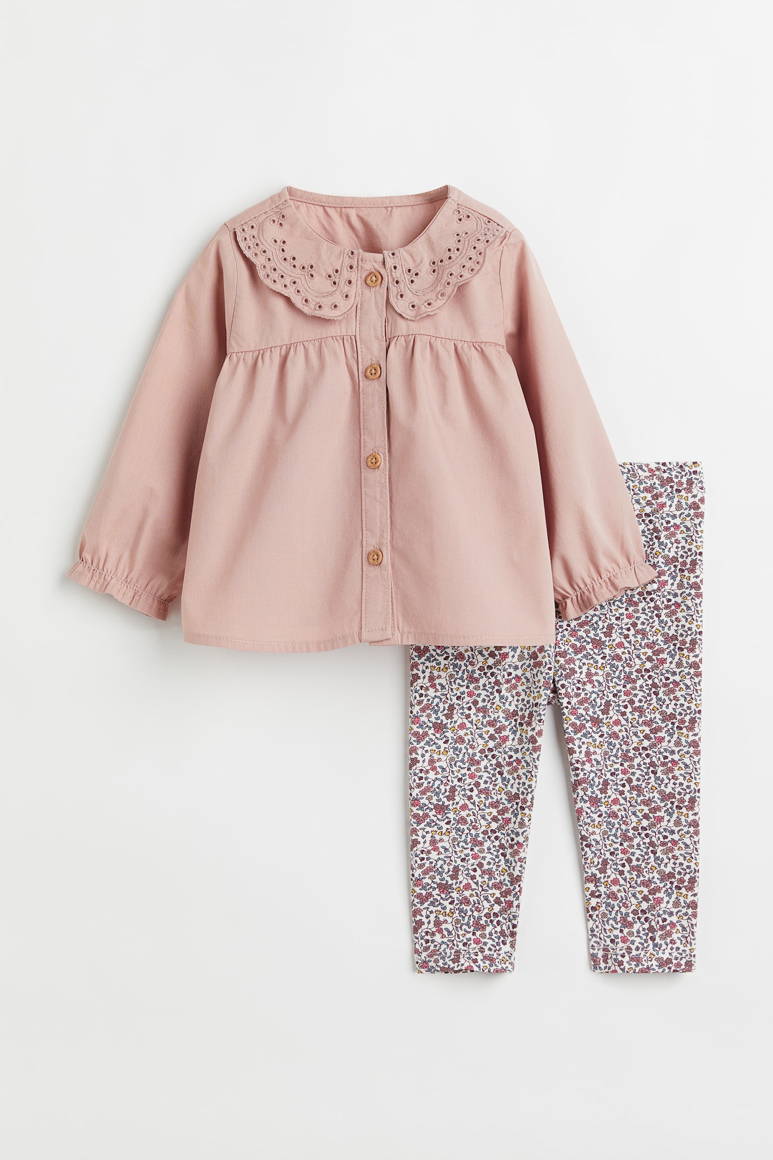 2-piece Cotton Set - Pink/Floral - 1