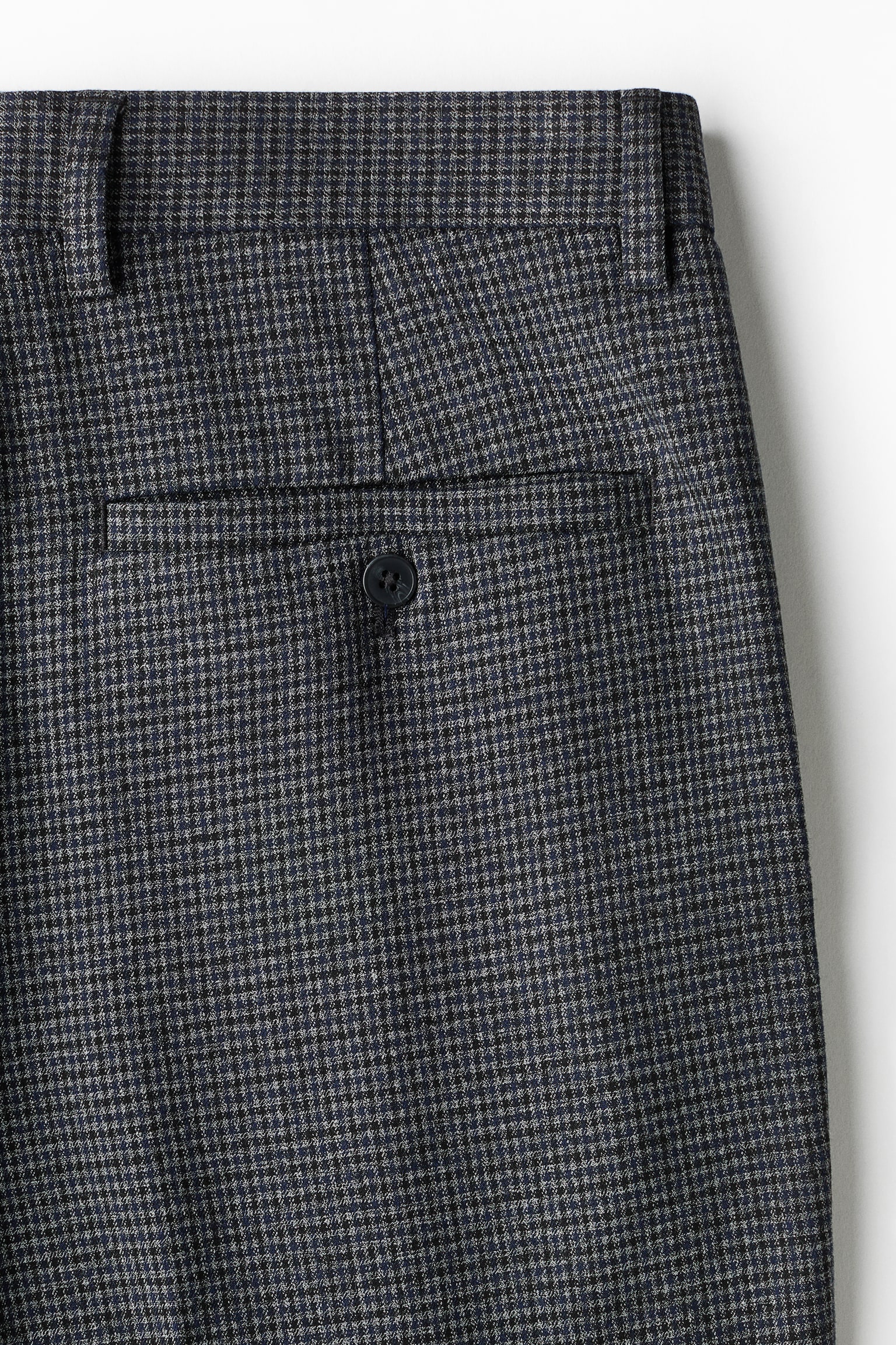 Мужские брюки H&M Regular-Fit Dress Pants, цвет: Тёмный серый / Клетчатый — фото 7