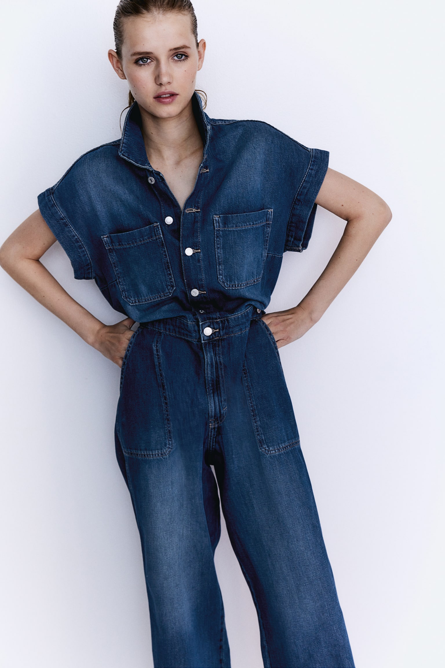 Denim boiler suit - Dark denim blue/Denim blue - 4