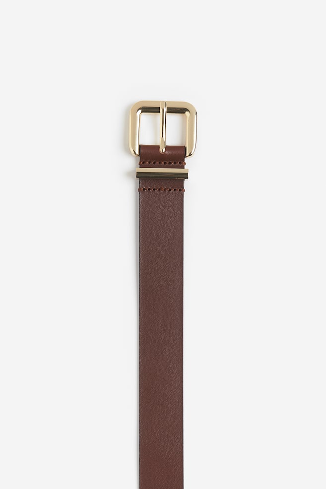 Leather belt - Brown/Black - 2