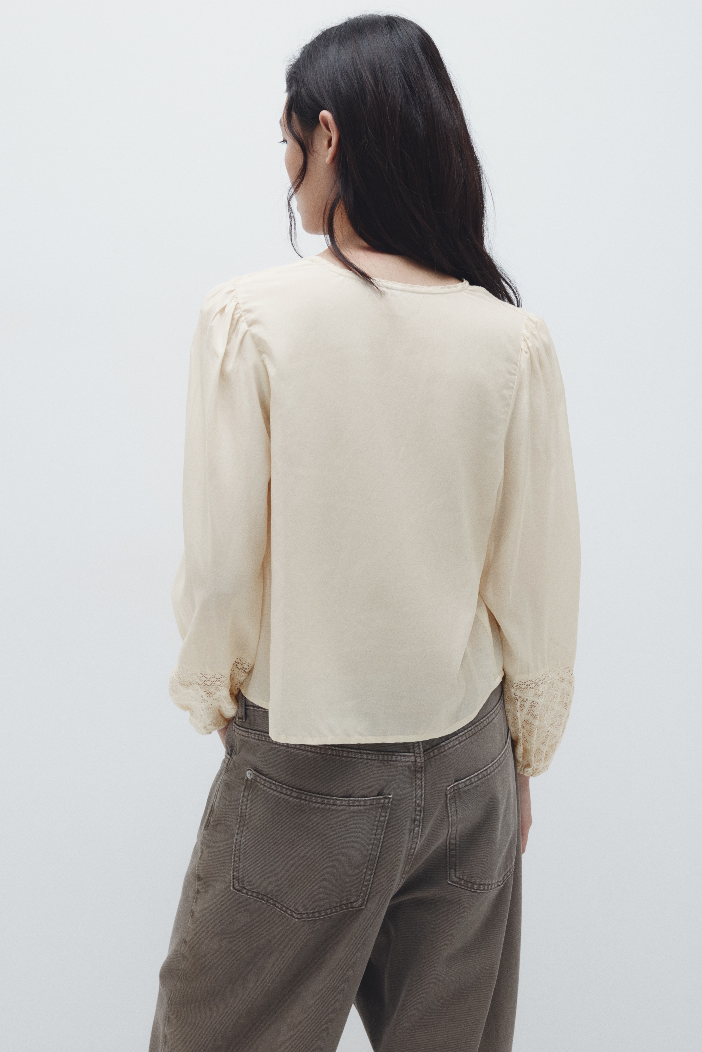 Lace-detail blouse