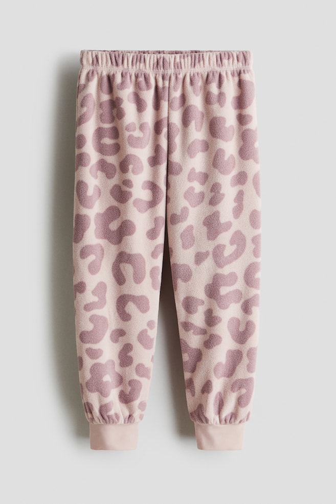 Fleece Pants - Light pink/leopard print/Beige/dinosaurs - 1
