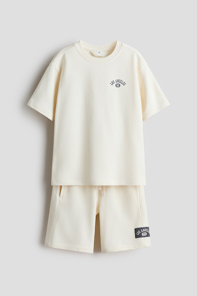 2-piece sweatshirt set - Cream/Los Angeles/Brown marl/Los Angeles - 1