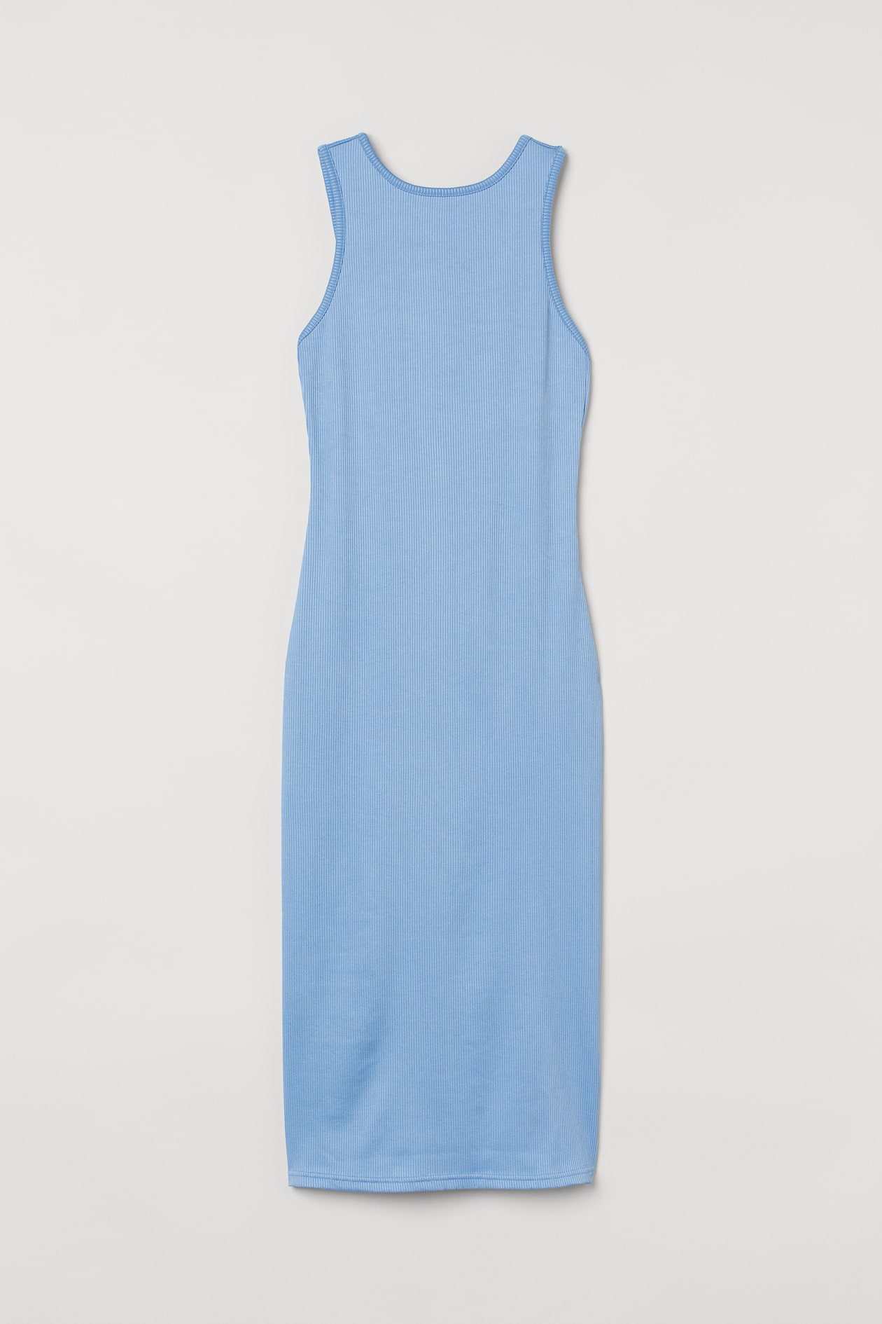 Ribbed Dress - Round Neck - Sleeveless - Light blue - Ladies | H&M US