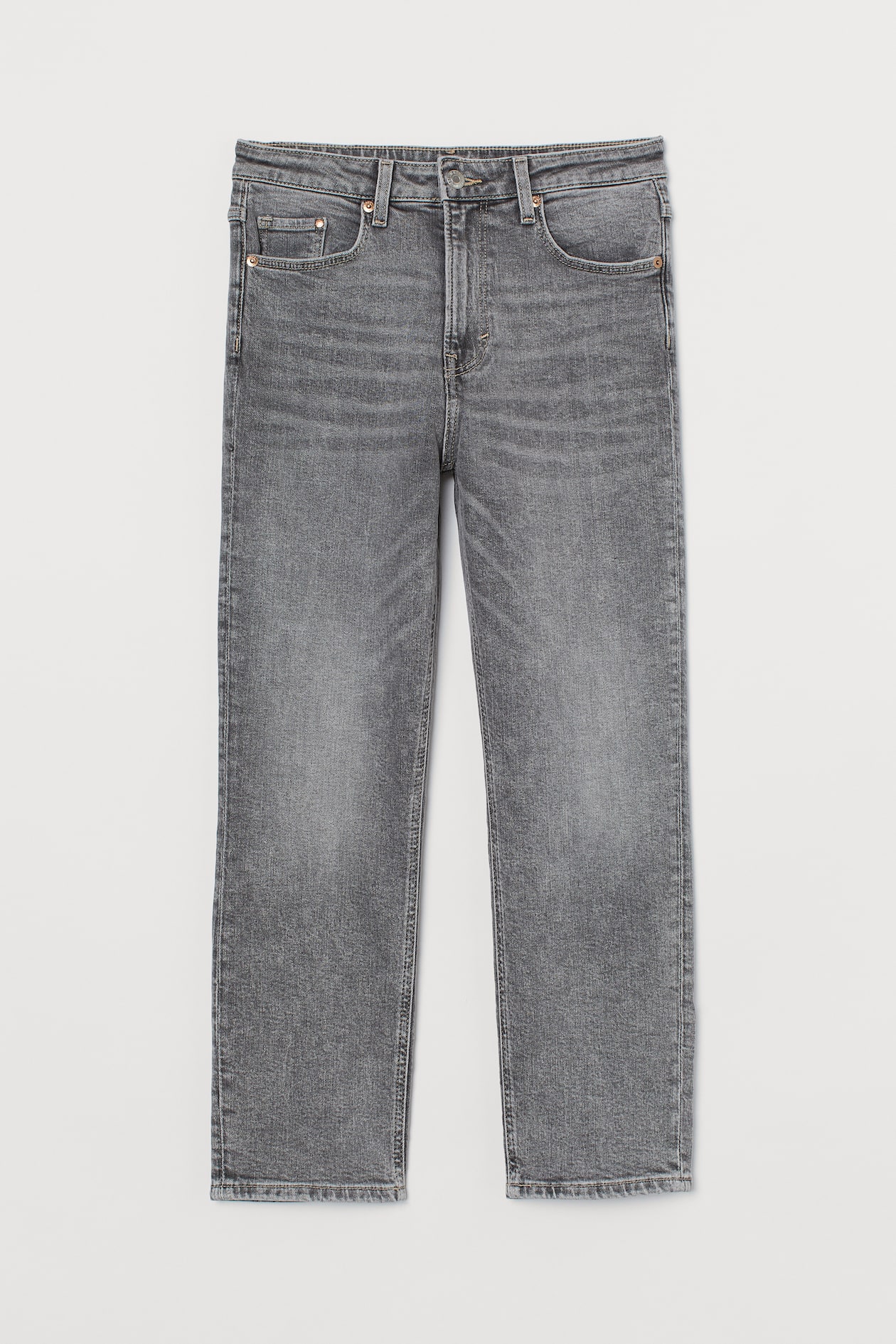 Vintage Slim High Ankle Jeans - High waist - Ankle-length - Denim gray ...