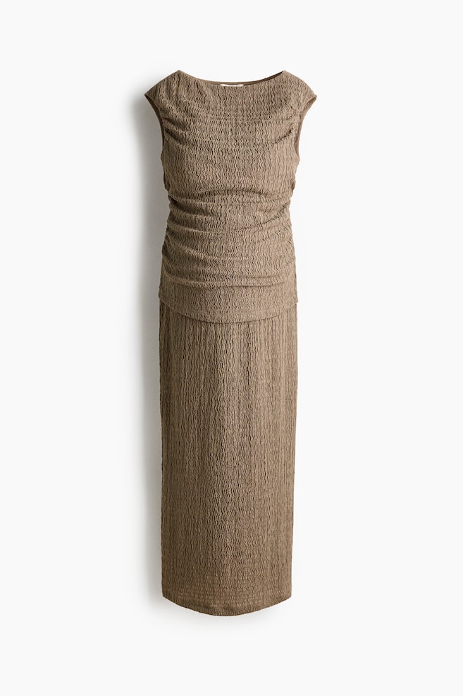 MAMA 2-Piece Textured Jersey Set - Khaki green/Dark brown/Rust brown - 1