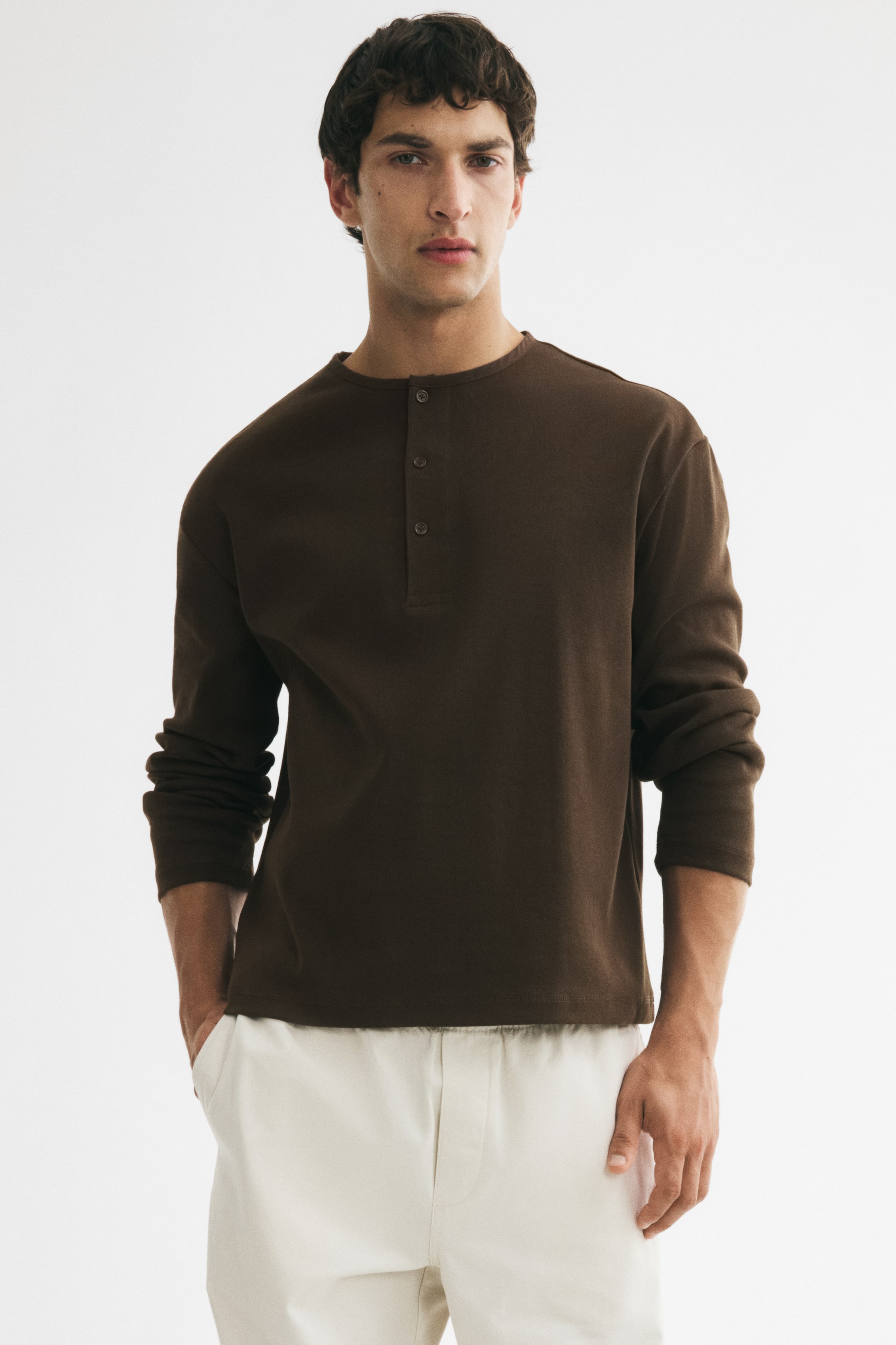 Visualizza immagine più grande: Maglia a serafino Relaxed Fit - Verde kaki scuro - UOMO | H&M IT 1