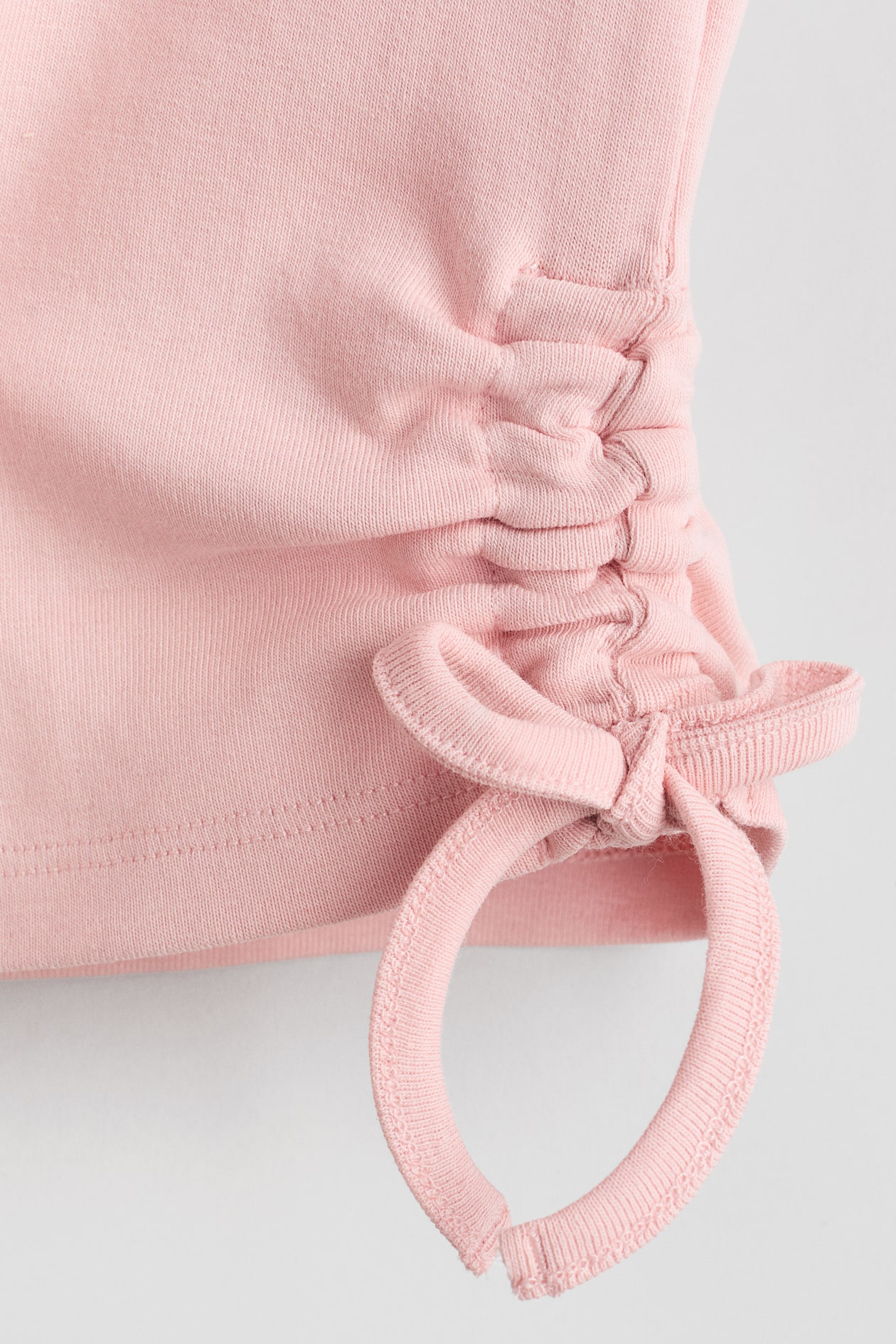 Drawstring-Detail Cotton Top - Light pink - Kids | H&M US