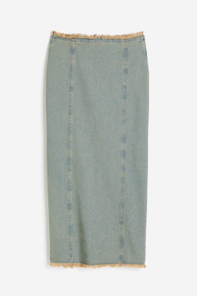 Raw-edge denim skirt - Light denim blue - 2