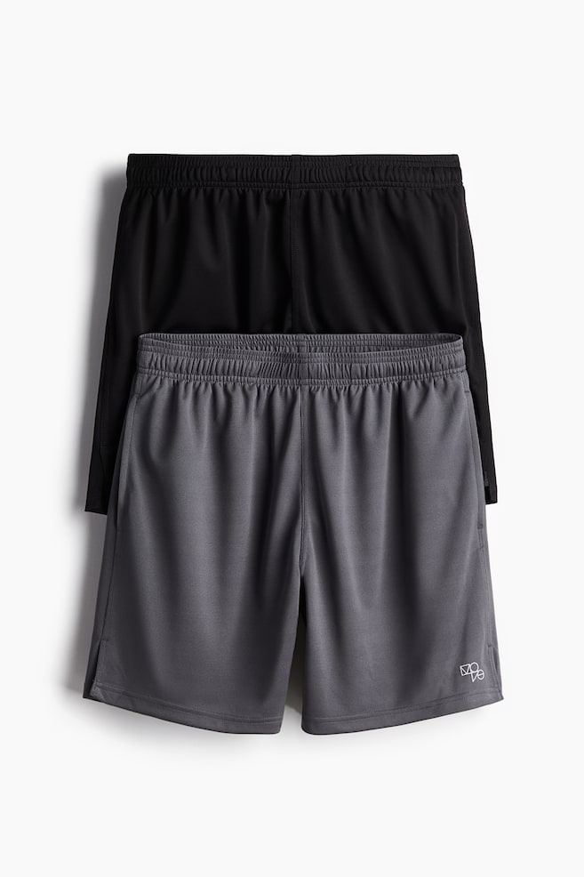 2-pack sports shorts with DryMove™ - Dark grey/Black - 1
