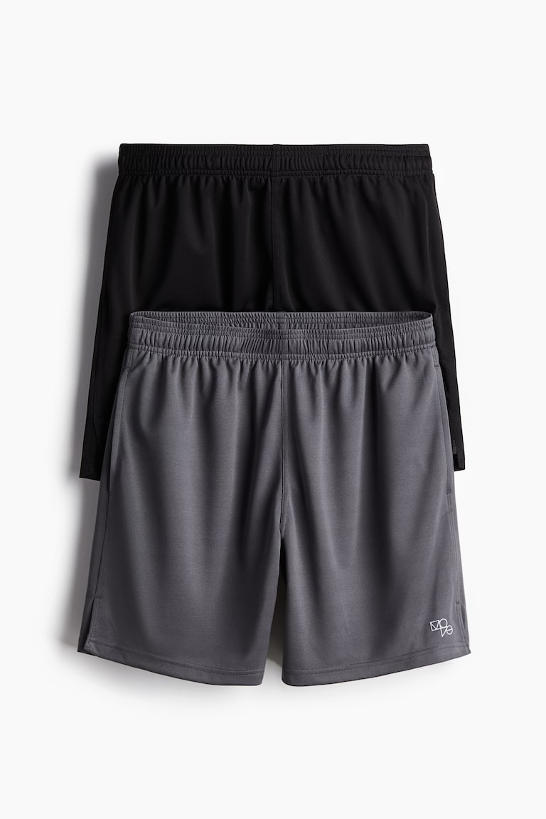 2-pack sports shorts with DryMove™ Dark grey/Black Men H&M IN