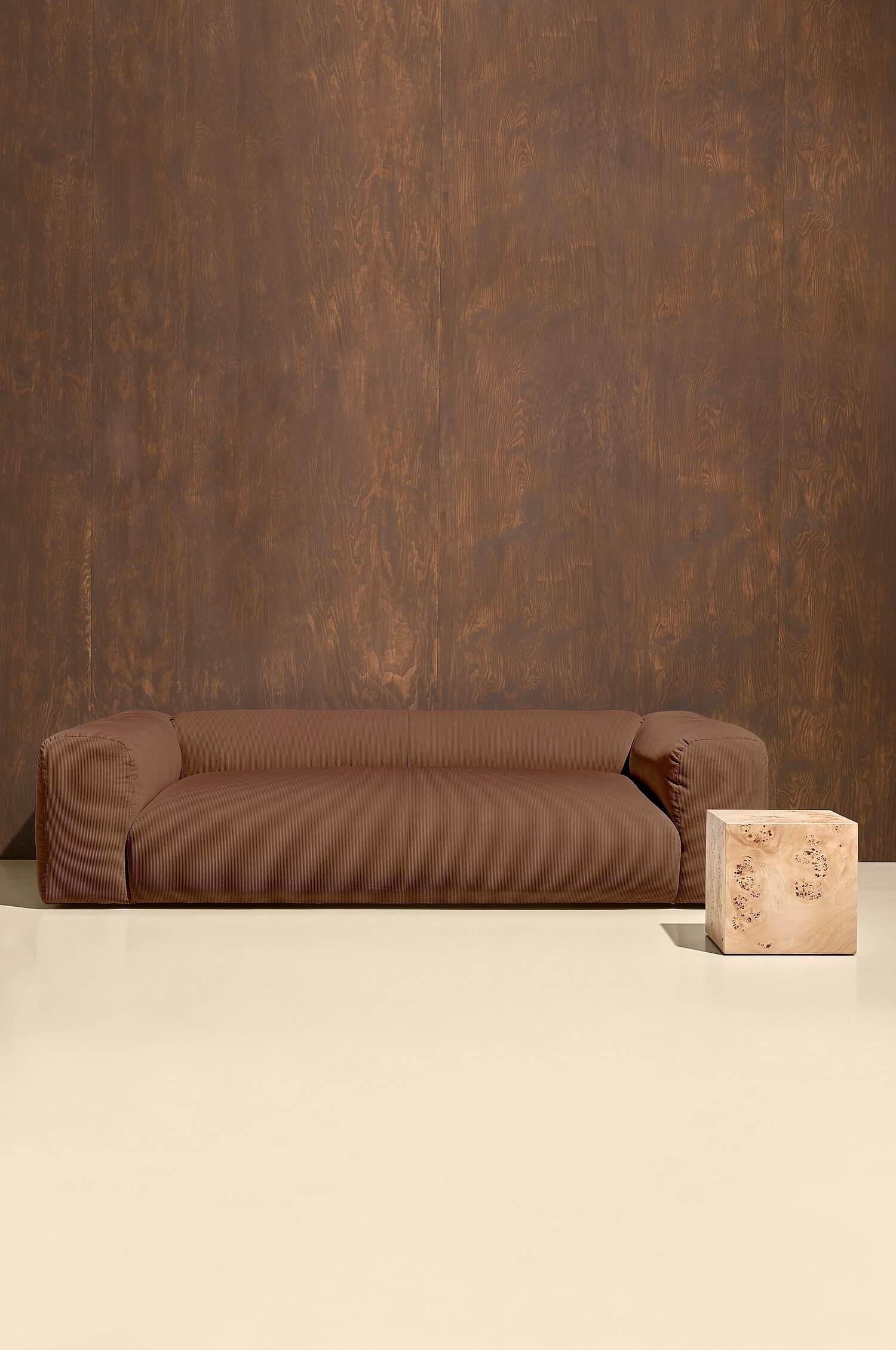 Wenju Sofa 3 Pers - Brunt/Offwhite/Abrikosrosa