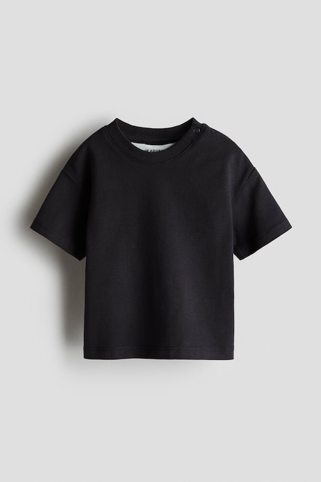 Loose-Fit Pima Cotton T-Shirt - Black/Navy blue/Light dusty turquoise/White/Light beige/Light dusty pink/Light dusty blue - 1