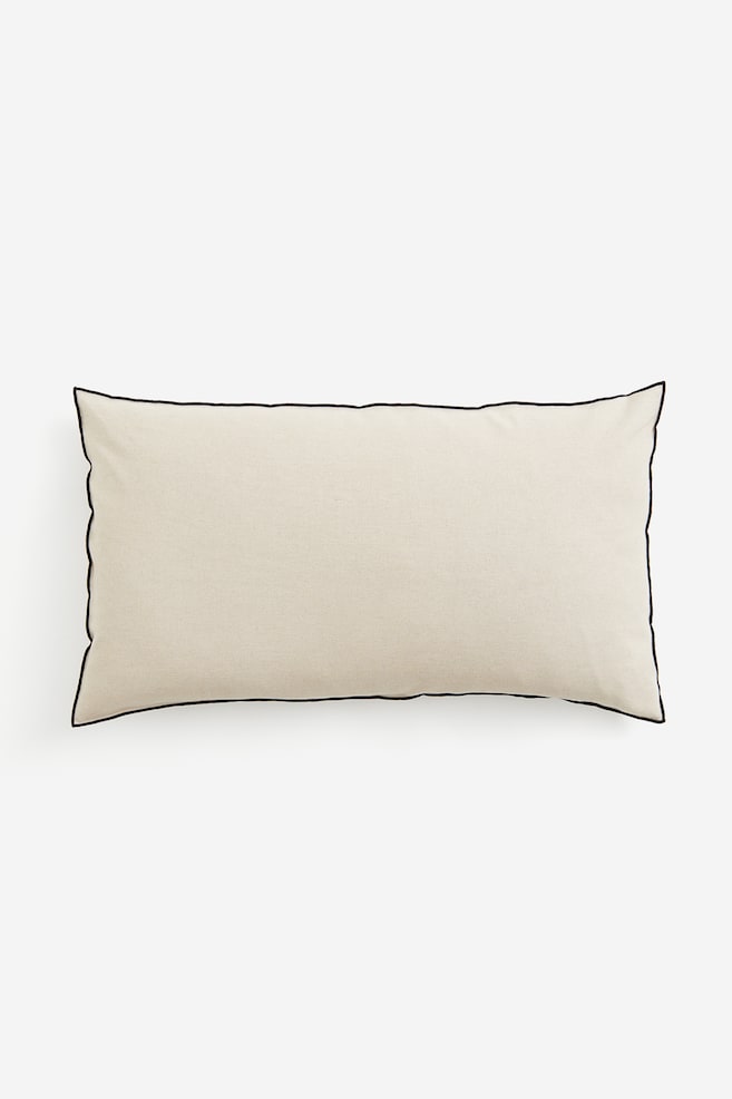 Linen-blend cushion cover - Beige - 1