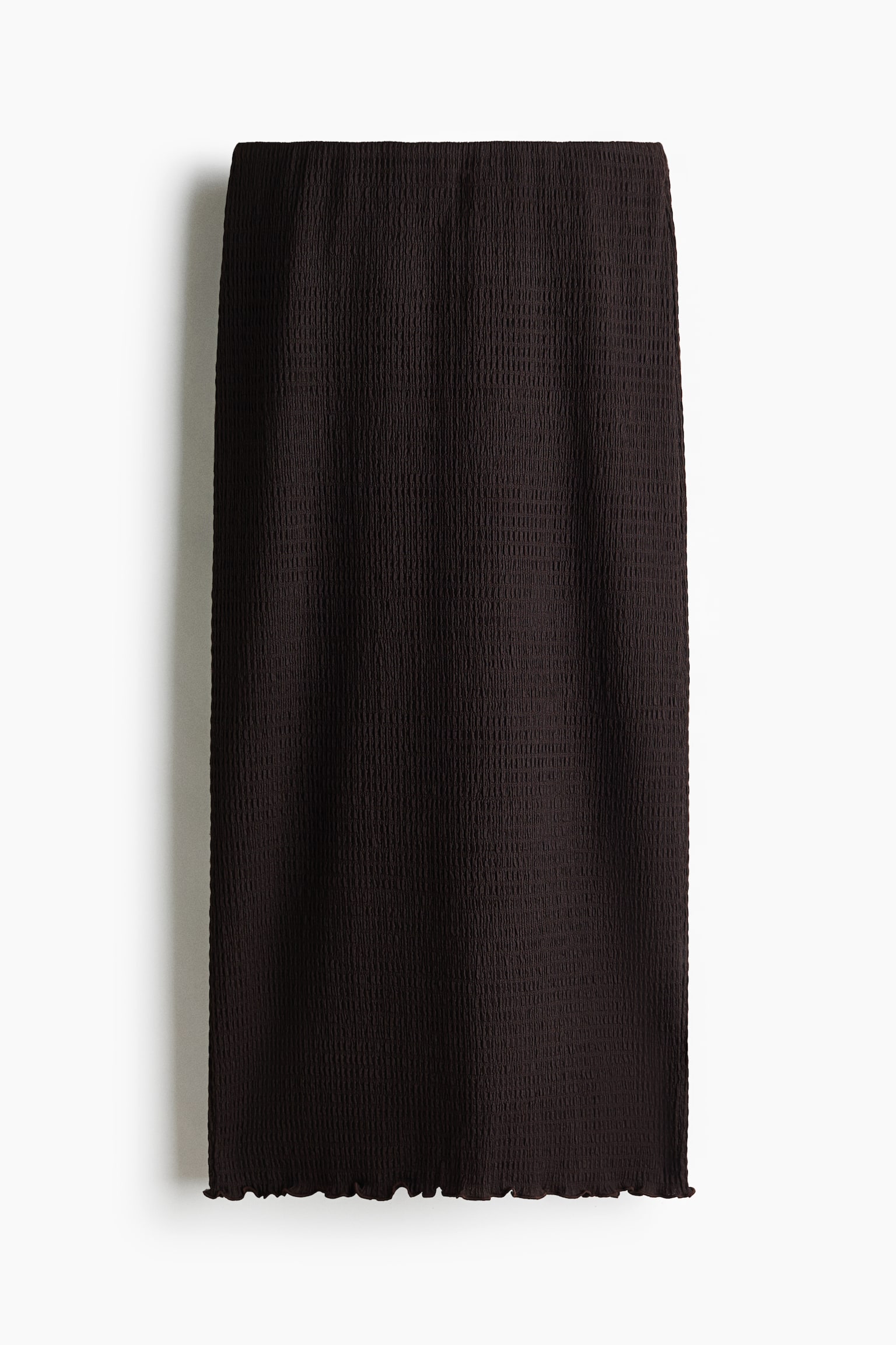 Falda en punto smock - Café oscuro/Blanco/Lunares/Amarillo claro