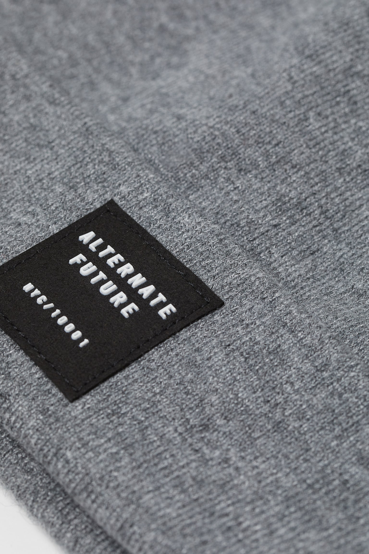 Fine Knit Beanie - Grey marle/Black - 4