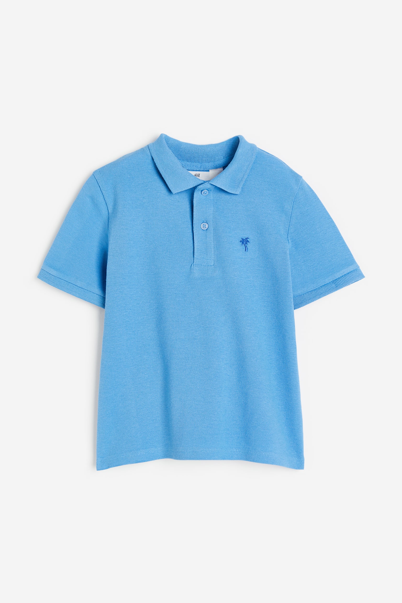 Cotton piqué polo shirt - Light blue/Light blue - 1