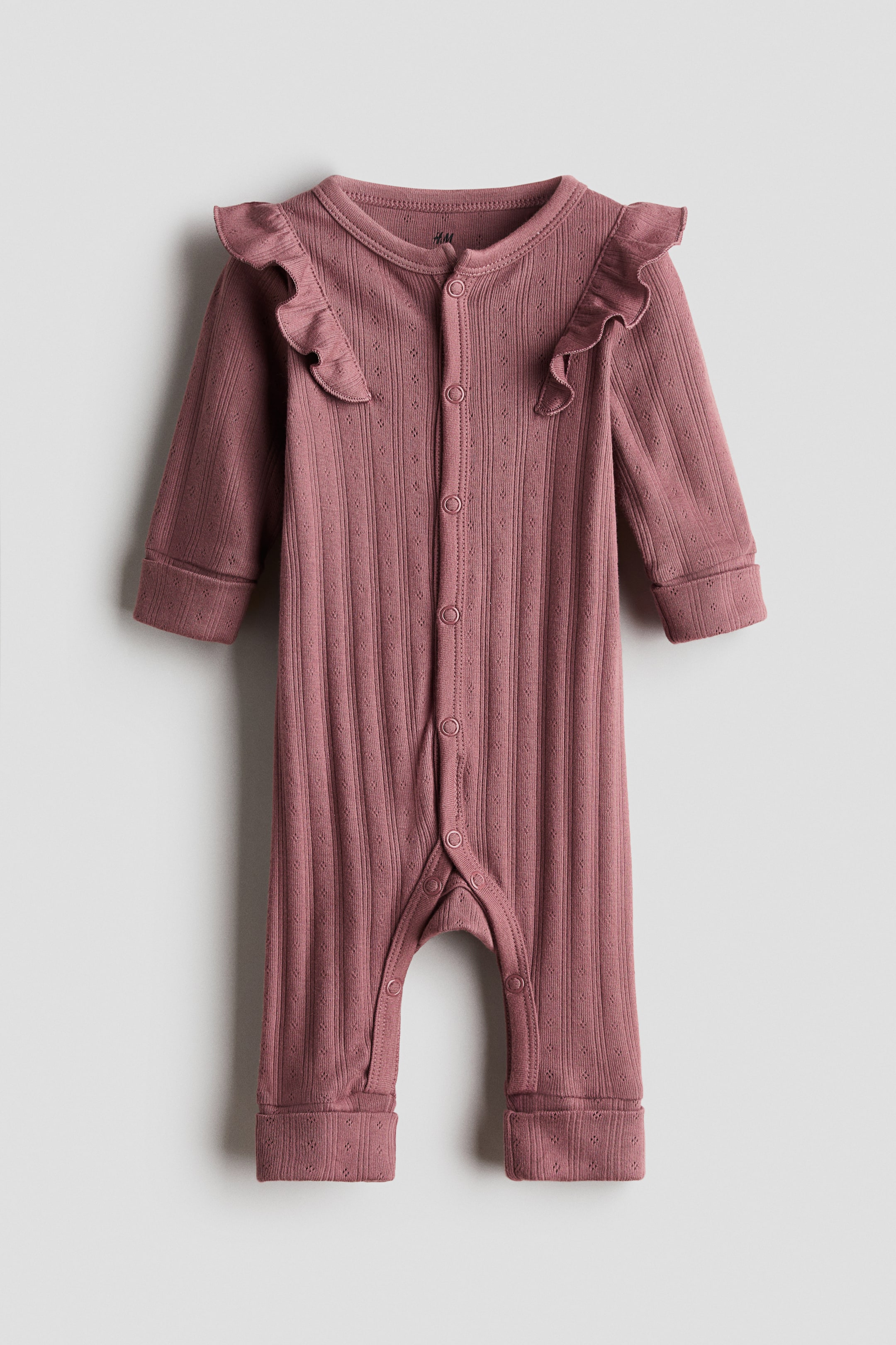View larger image: Adjustable-fit romper suit - Dark dusty pink - Kids | H&M 1