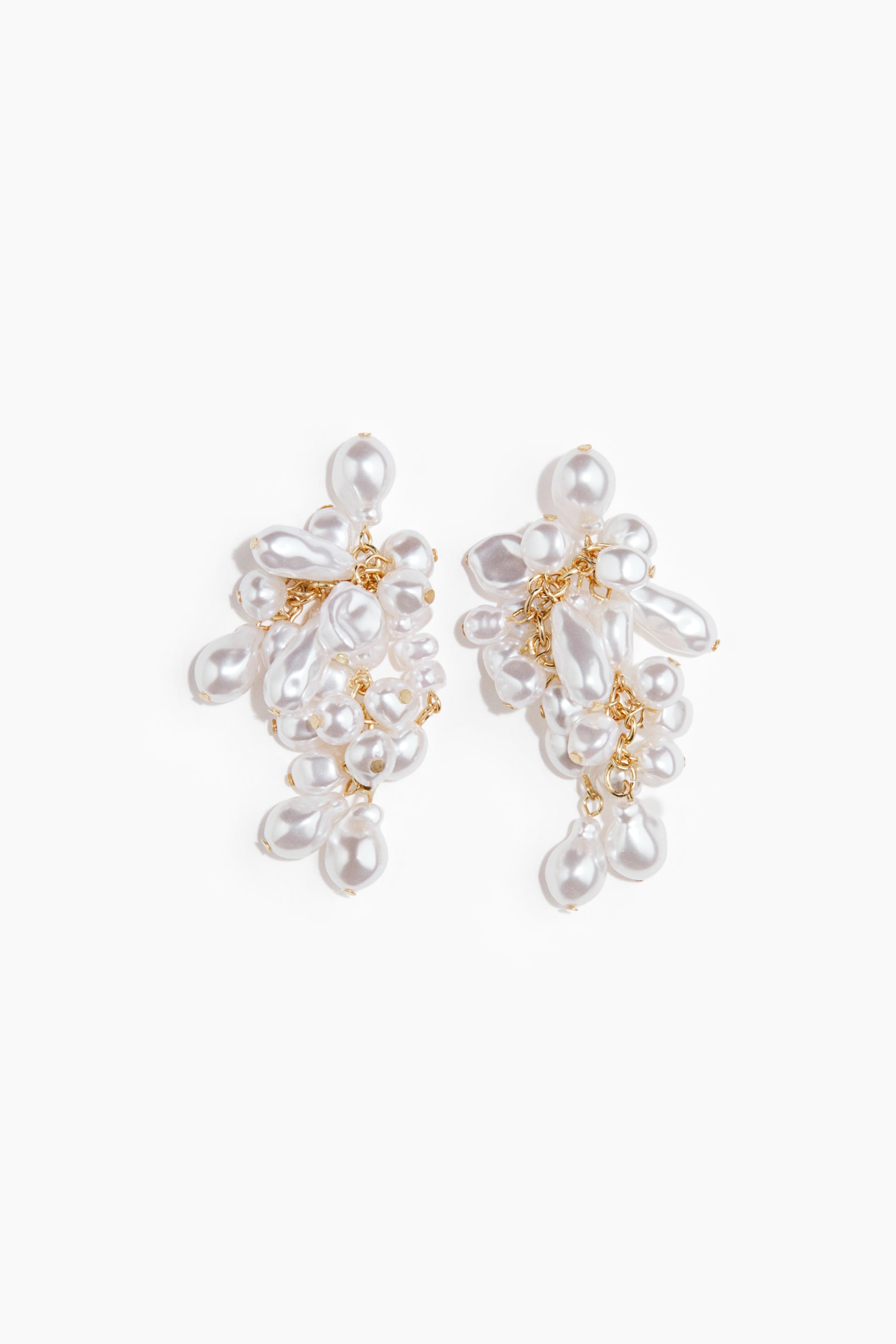 Cluster earrings - White