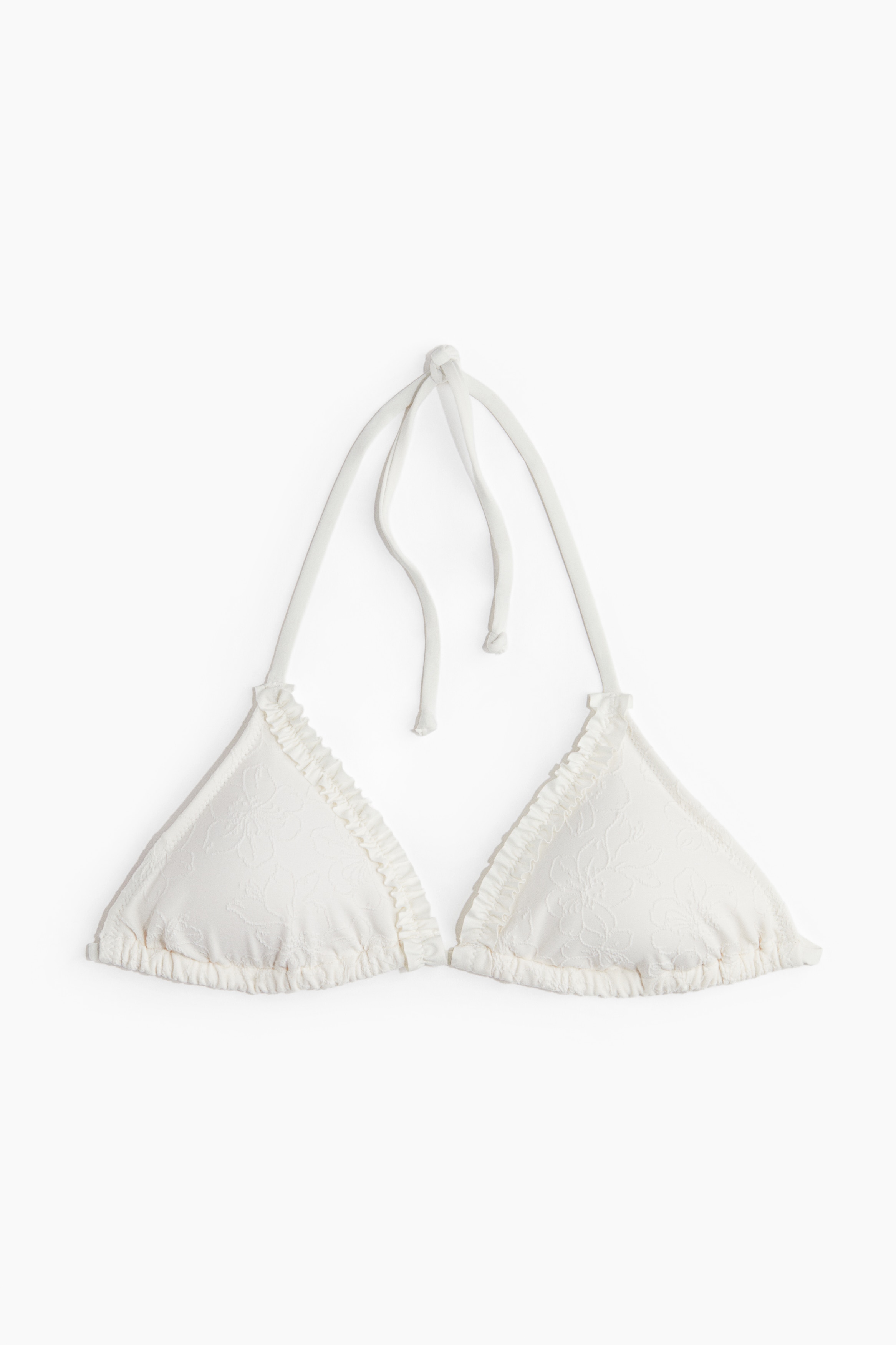 Padded Triangle Bikini Top - White