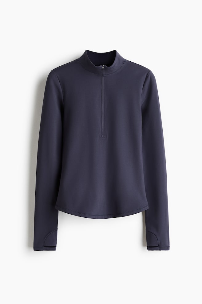 Warm Half-Zip Sports Top with SoftMove™ - Purple haze/Black/White - 1
