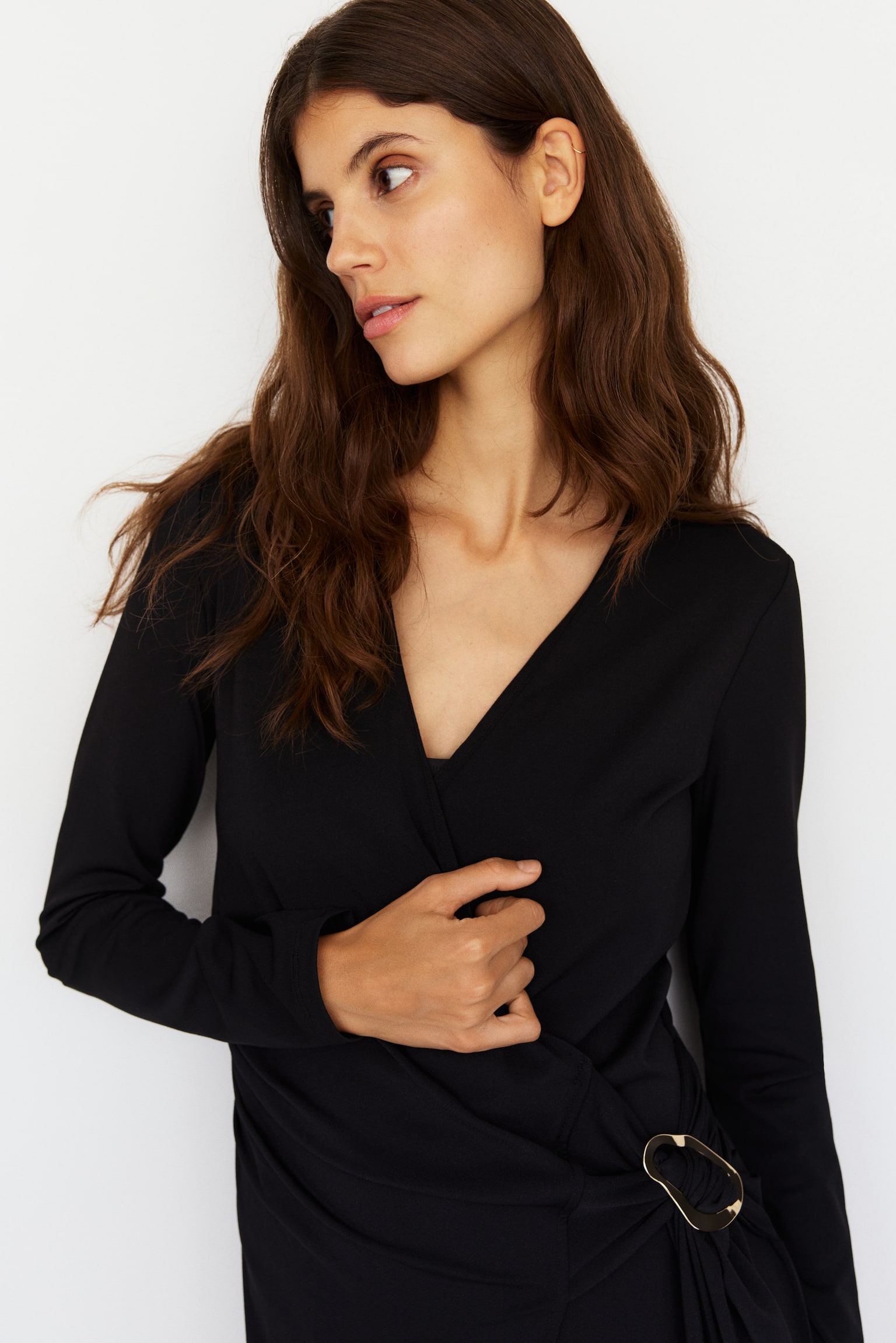 MAMA Nursing wrap dress - Black/Burgundy - 3