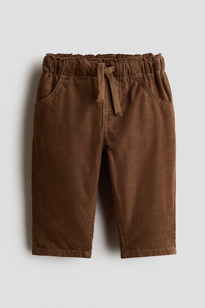 Cotton Corduroy Joggers - Brown/Dark gray/Dark khaki green - 1