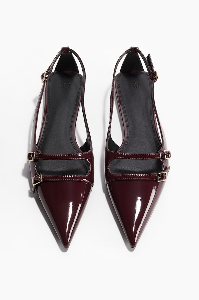 Patent slingbacks - Burgundy/Peach pink/Black - 1