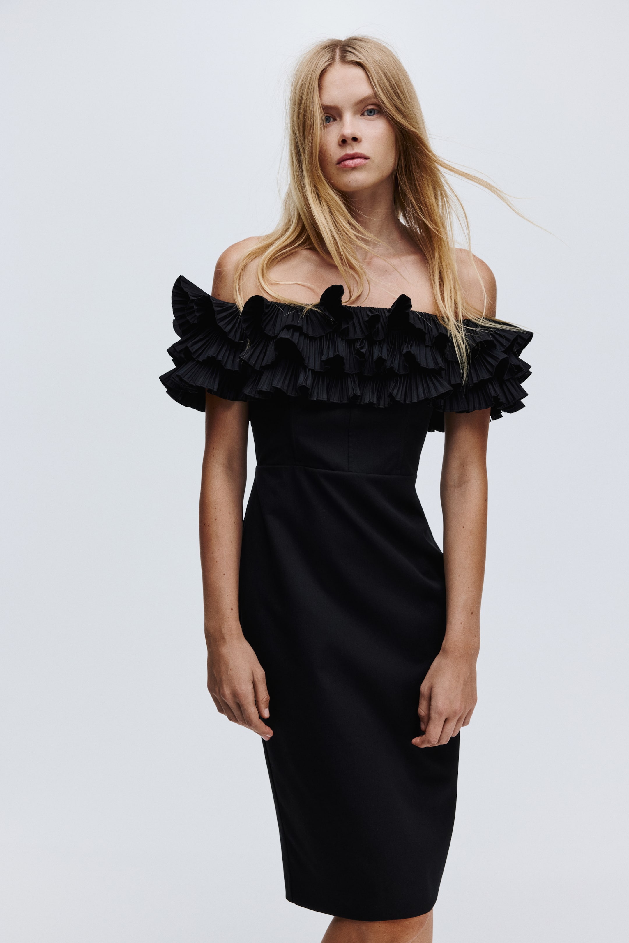 View larger image: Off-the-Shoulder Dress - Black - Ladies | H&M CA 2