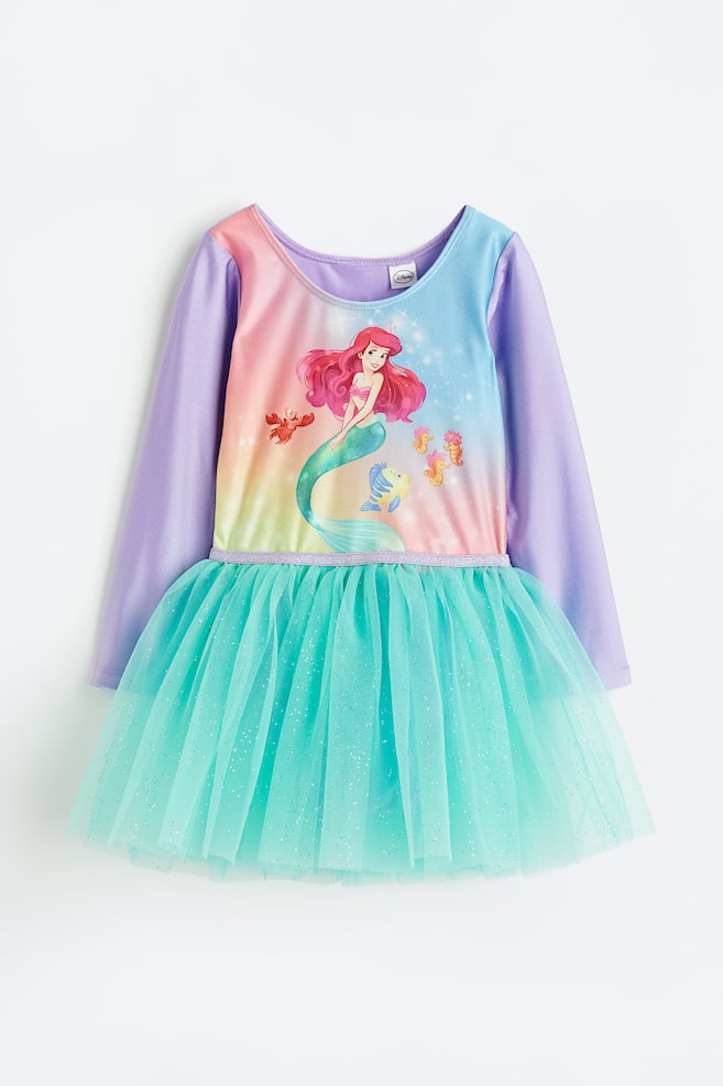 Tulle-skirt dance dress - Turquoise/The Little Mermaid/Light blue/Frozen